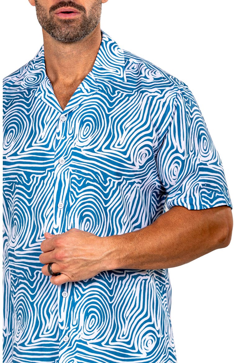 Apachi Marthyr0250 Blue Camp Shirt, Alternate, color, BLUE