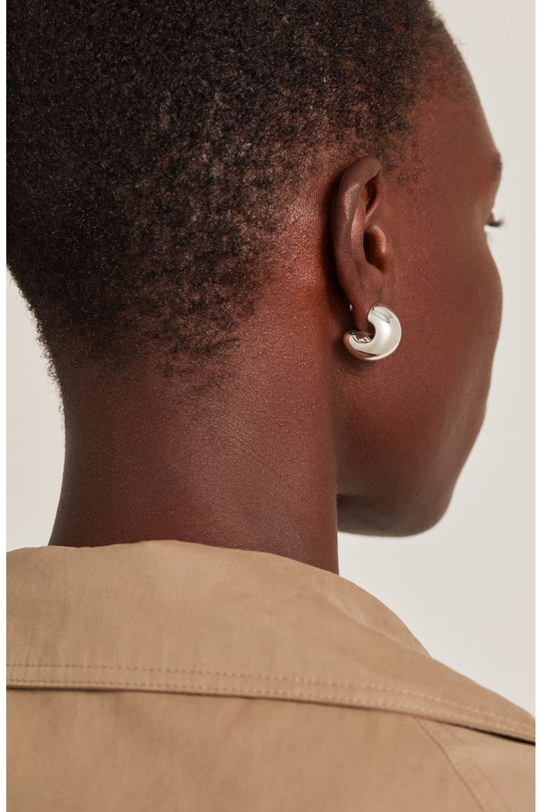 Gemma Small Hoop Earrings, Alternate, color, HIGH POLISH SILVER