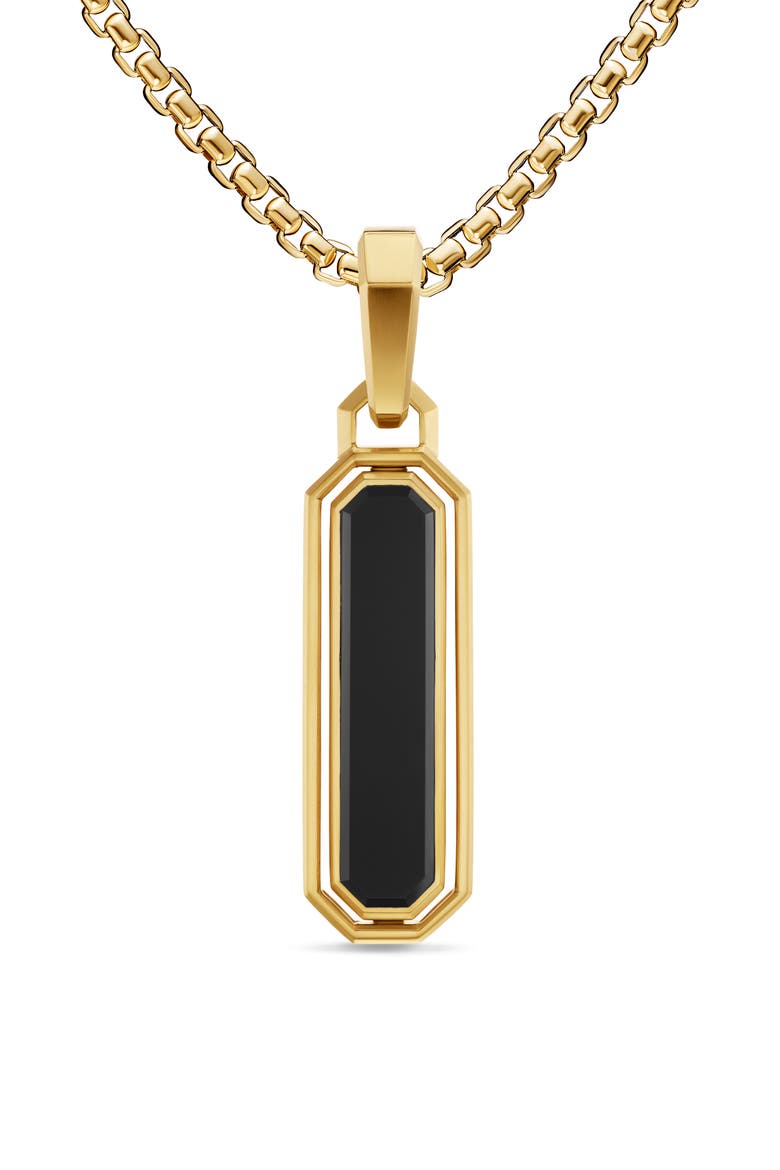 Streamline® Inlay Amulet in 18K Yellow Gold, 30.7mm, Alternate, color, GOLD/ MALACHITE/ ONYX
