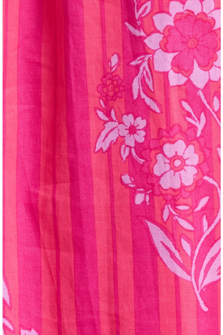 Riah Floral Belted Cotton Button-Up Maxi Dress, Alternate, color, MAGENTA-PINK