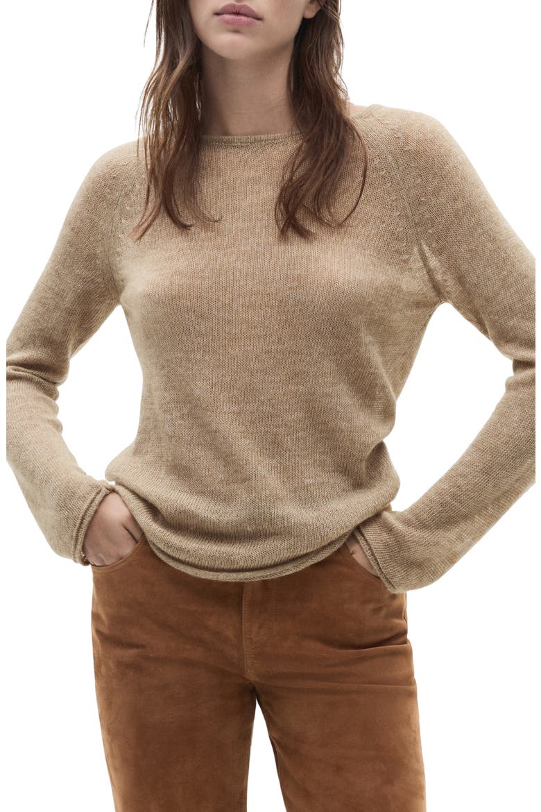Crewneck Sweater, Main, color, LIGHT/ PASTEL GREY