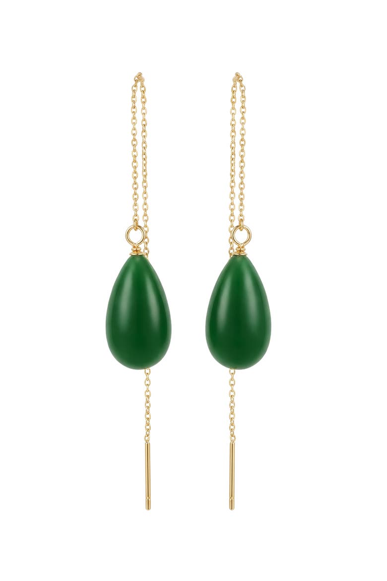 Waterdrop green drop earrings, Main, color, Bright green