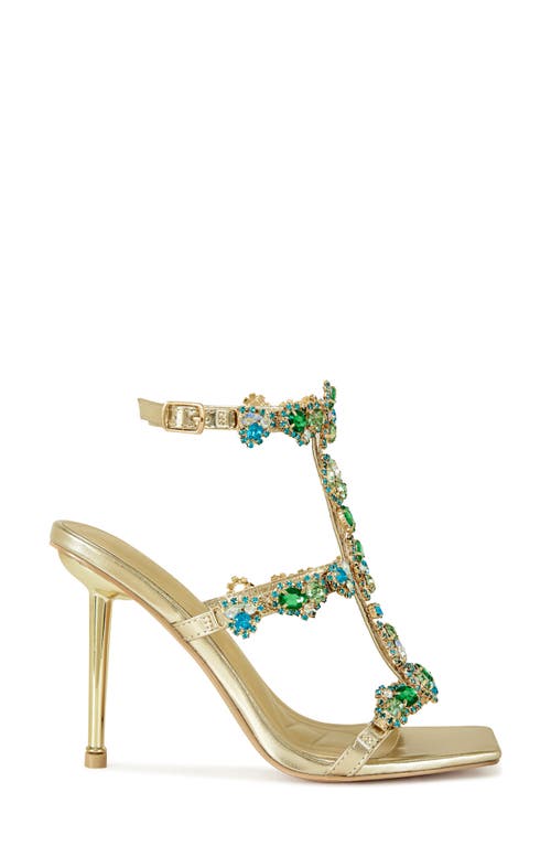 Azalea Wang Khai Ankle Strap Sandal In Gold