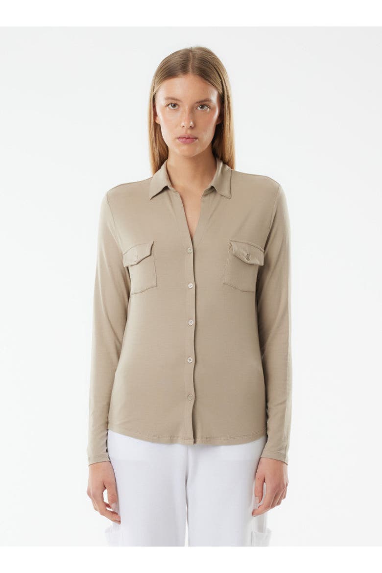 Soft Touch Long Sleeve Pocket Shirt, Main, color, DESERT