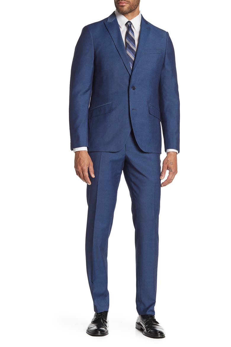 Brixton Extra Trim Fit Suit, Main, color, NAVY