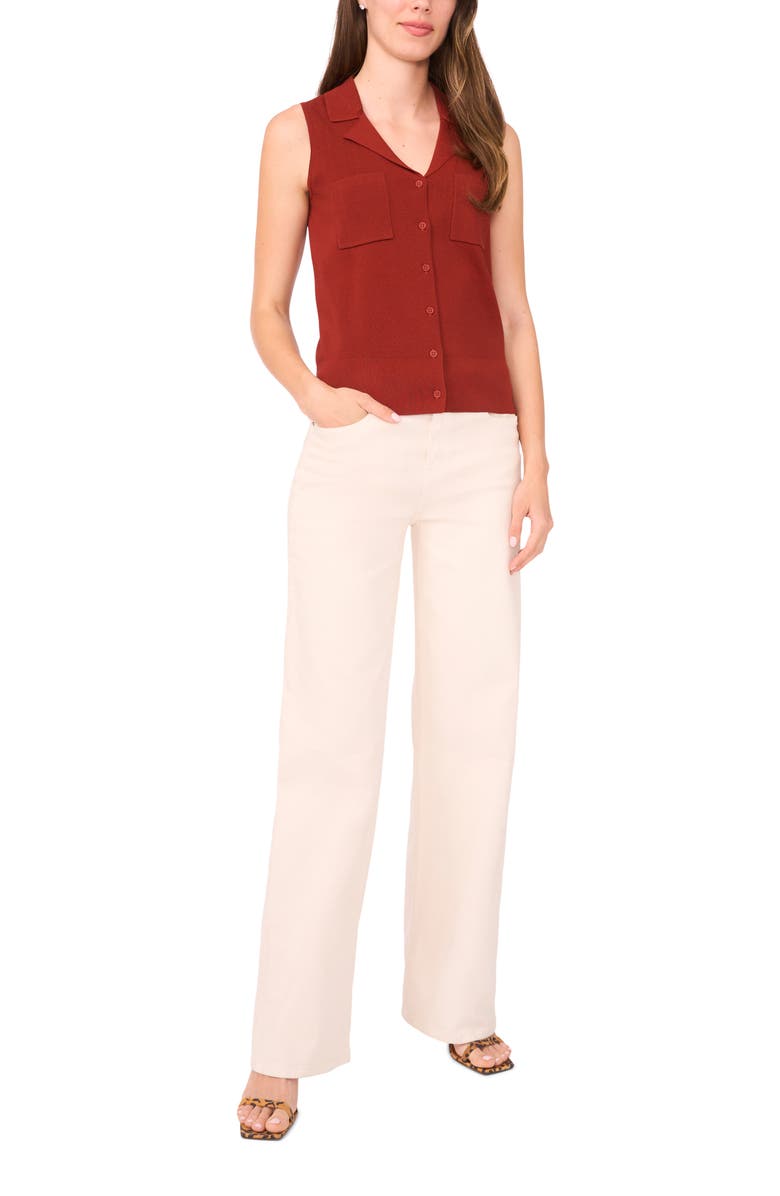 Halogen<sup>®</sup> Lapel Collar Sweater Vest, Alternate, color, Burnt Henna