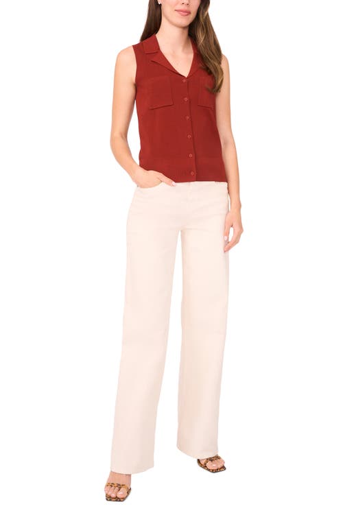 Halogen ® Lapel Collar Sweater Vest In Brown