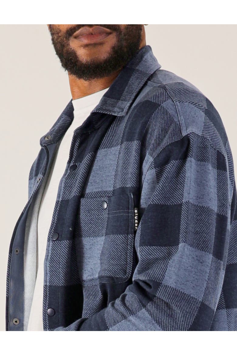 Trek Button Front Shirt, Alternate, color, Navy/Denim Plaid Print