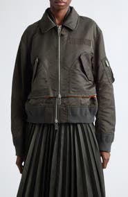 Sacai Layered Nylon Twill Bomber Jacket