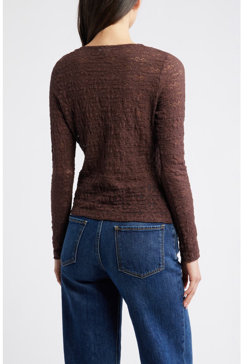 Cyrah Stretch Lace Cardigan, Alternate, color, WALNUT