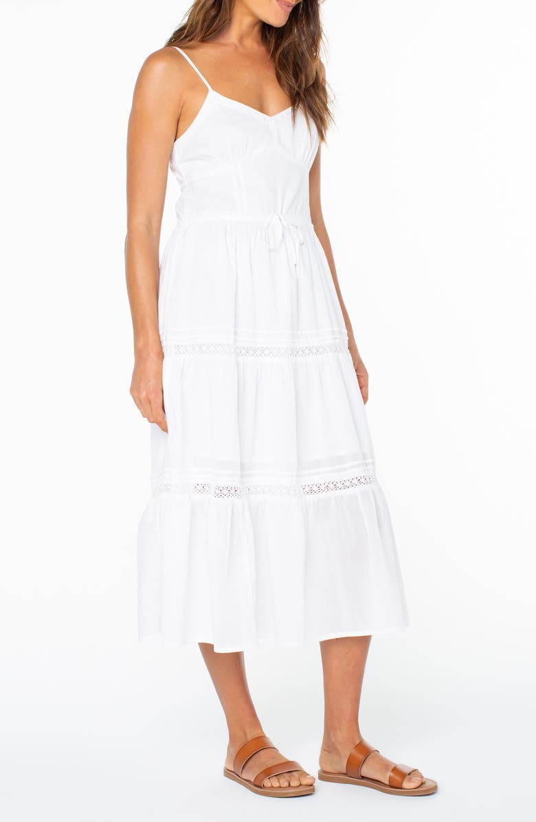 Roxy Azalea Cotton Midi Sundress, Alternate, color, Cloud Dancer