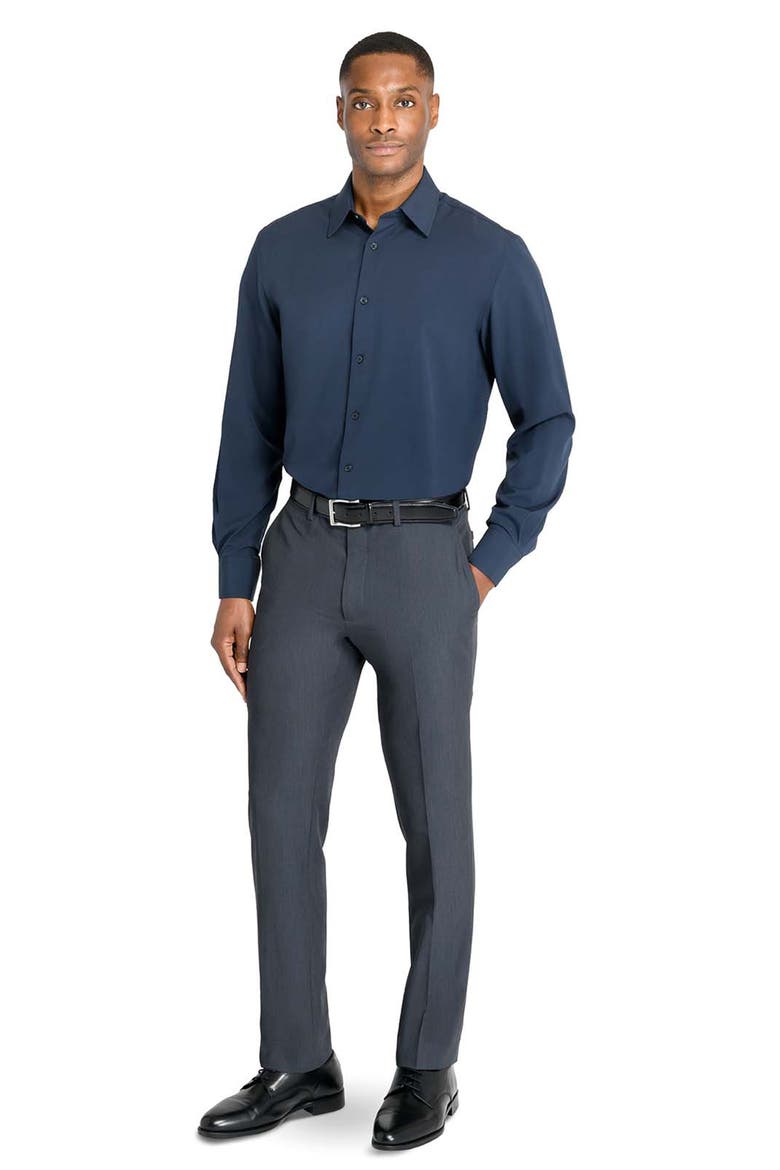 Regular Fit Solid Performance Dress Shirt, Alternate, color, NAVY