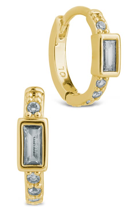 Holland Cubic Zirconia Huggie Hoop Earrings