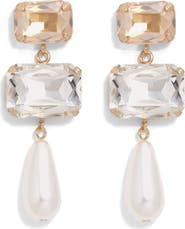 Petit Moments Alexis Faux Pearl Crystal Drop Earrings