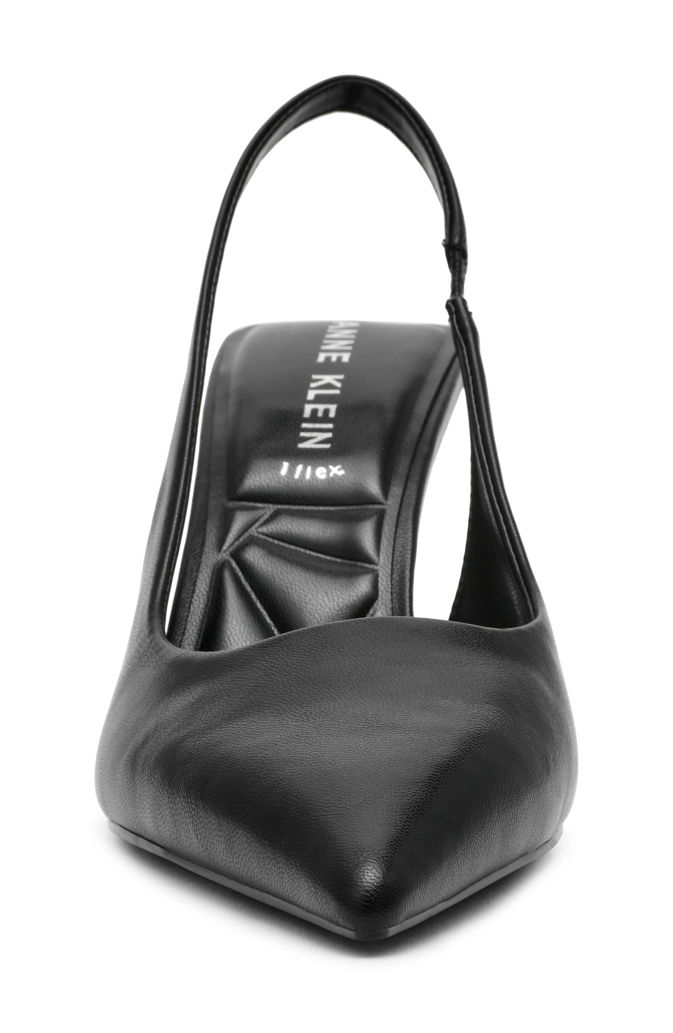 Anne Klein Itzy Pointed Toe Slingback Pump, Alternate, color, Black Smooth