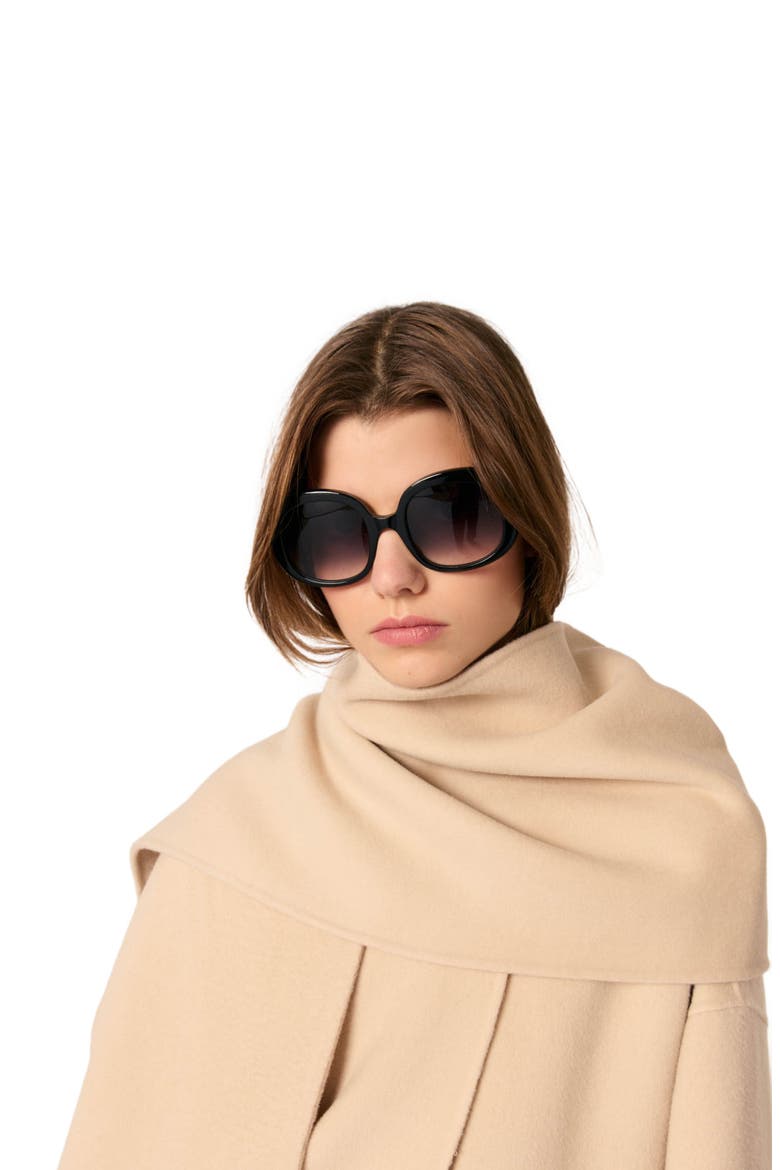 Double-faced coat with scarf, Alternate, color, Beige