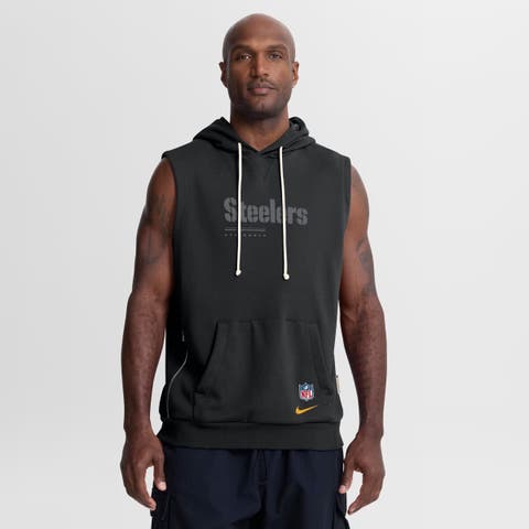 Men's Nike Black Pittsburgh Steelers Sideline Standard Issue Dri-FIT Sleeveless Hoodie