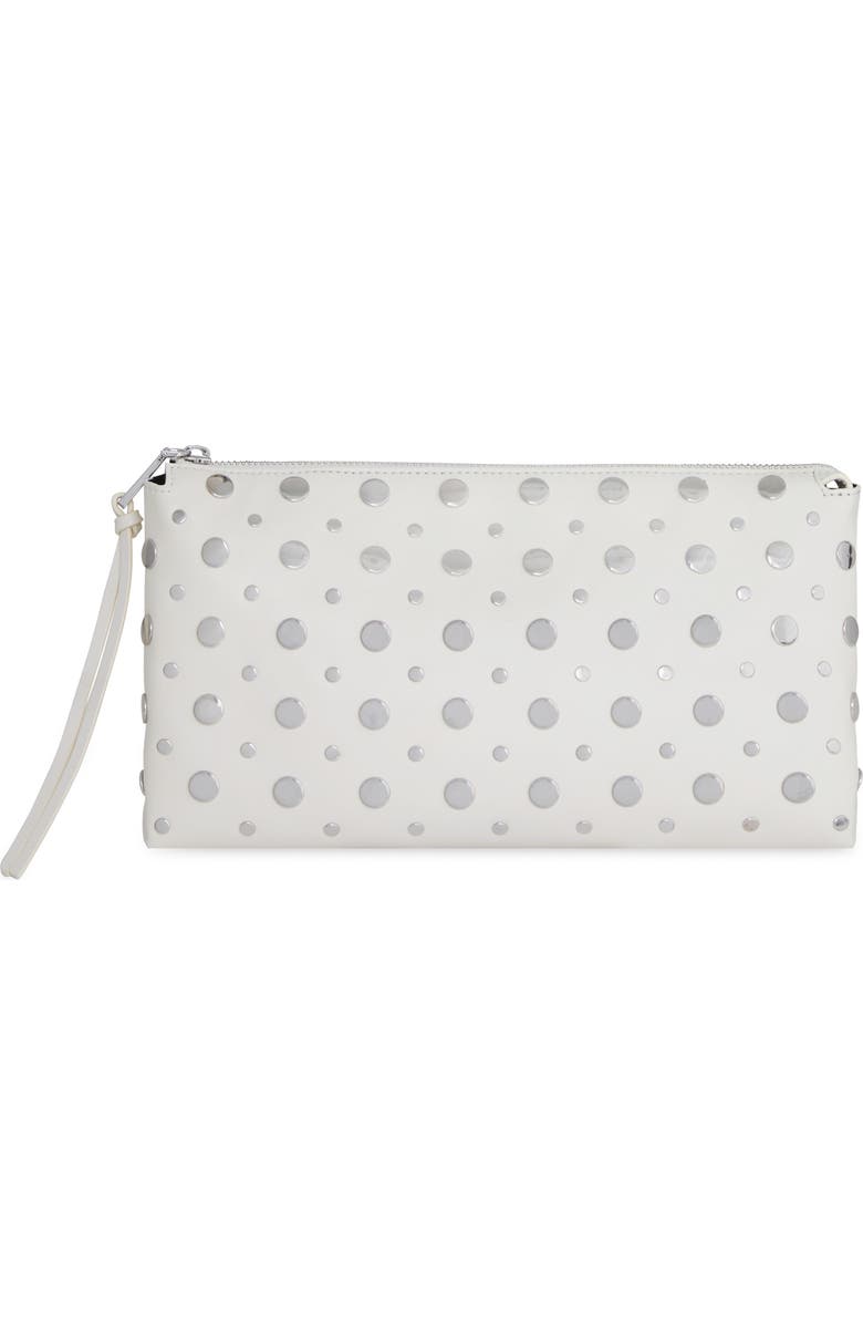 Rebecca Minkoff Ayla Stud Faux Leather Clutch, Main, color,