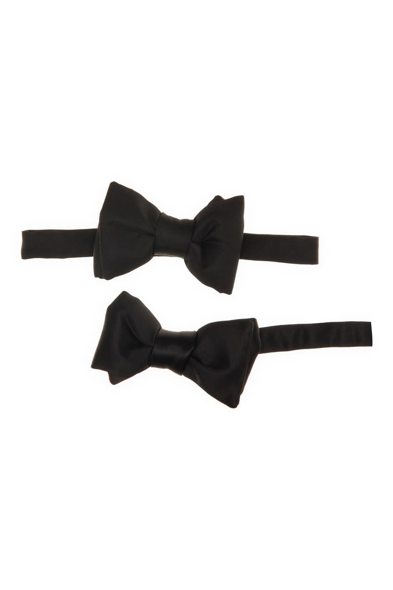 Pre-Tied Silk Twill Bow Tie, Alternate, color, LB999 BLACK