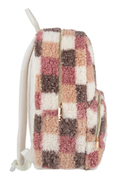 Jessica Simpson Kids' High Pile Fleece Check Backpack