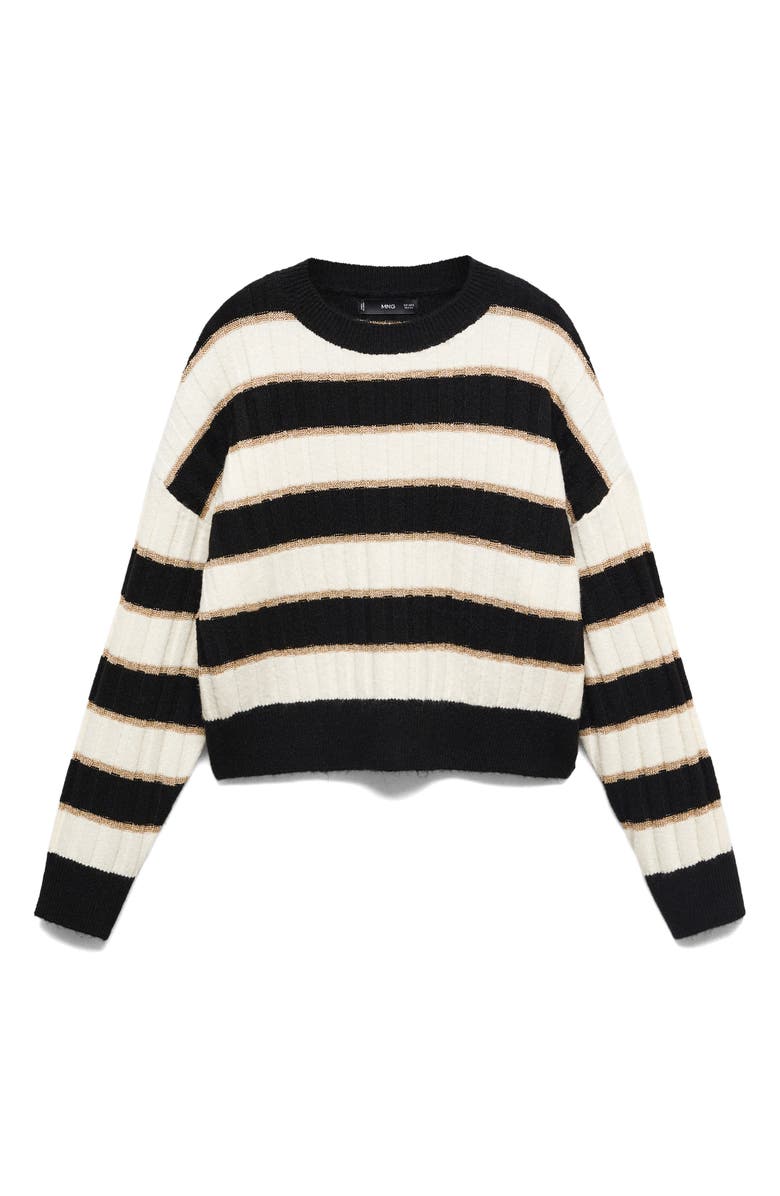 MANGO Metallic Stripe Sweater, Alternate, color, 