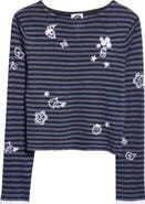 YanYan Mabo Embroidered Stripe Linen Sweater