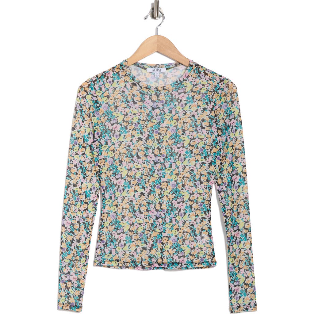 Afrm Los Angeles Sunny Long Sleeve Mesh Top