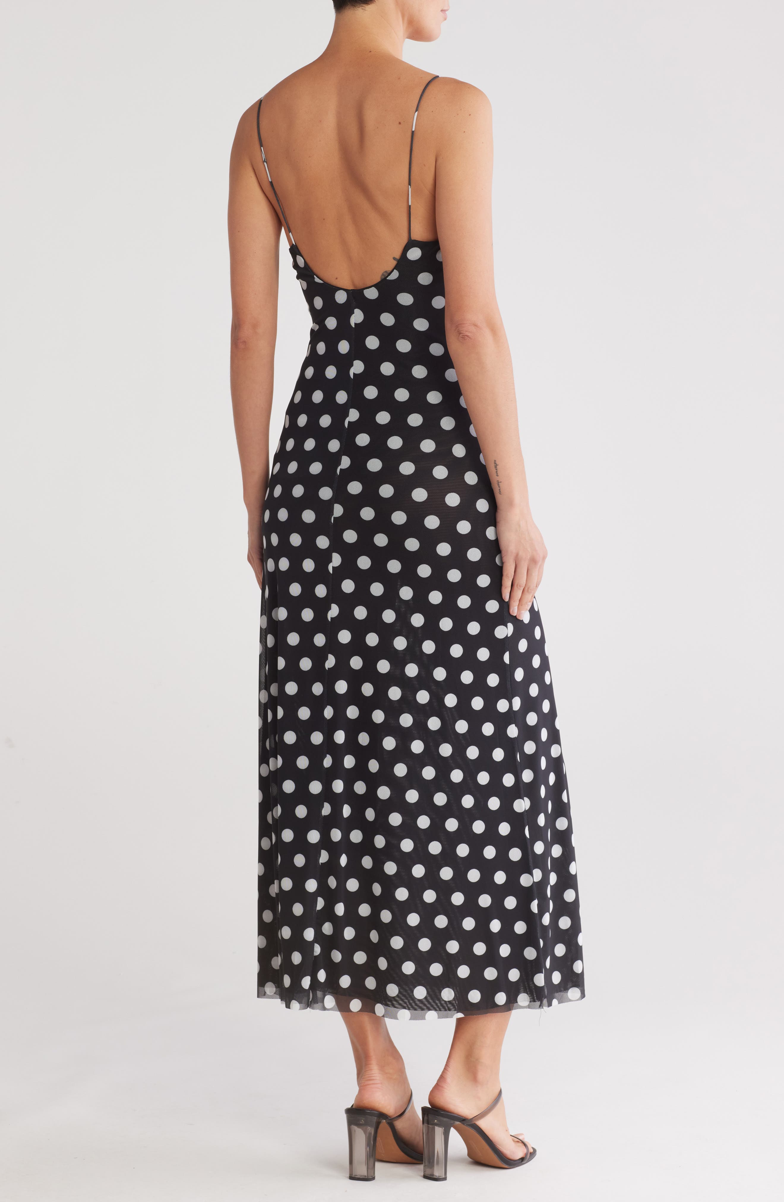 MESH PANELED MAXI DRESS CLR NARR main image 1