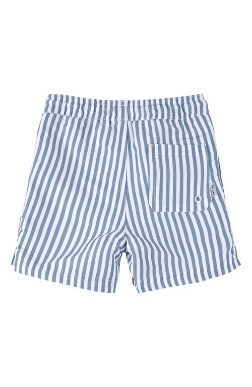 Firsts By Petit Lem Kids' Stripe Swim Trunks In Blue