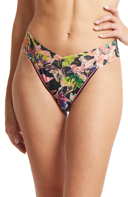 Hanky Panky Print Original Rise Thong In Black