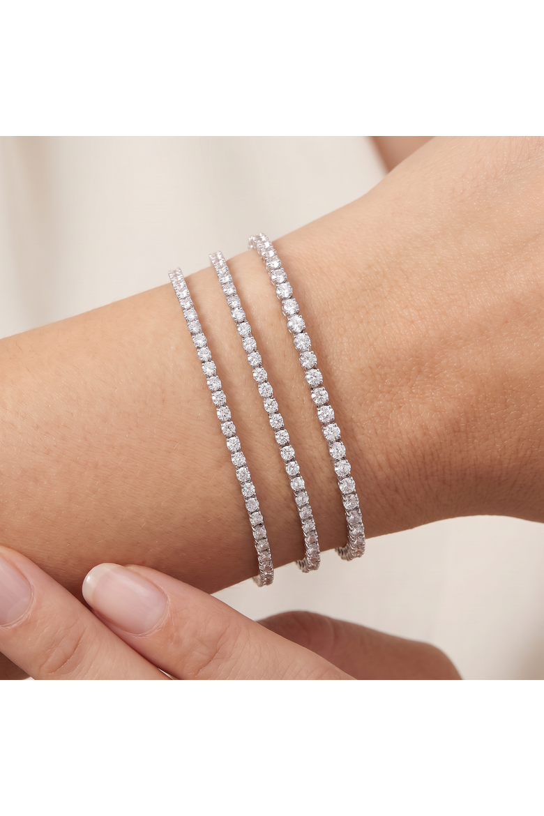 2 - 4ct Diamond Tennis Bracelet 7" Lab Grown, Alternate, color, Silver - 3Ct