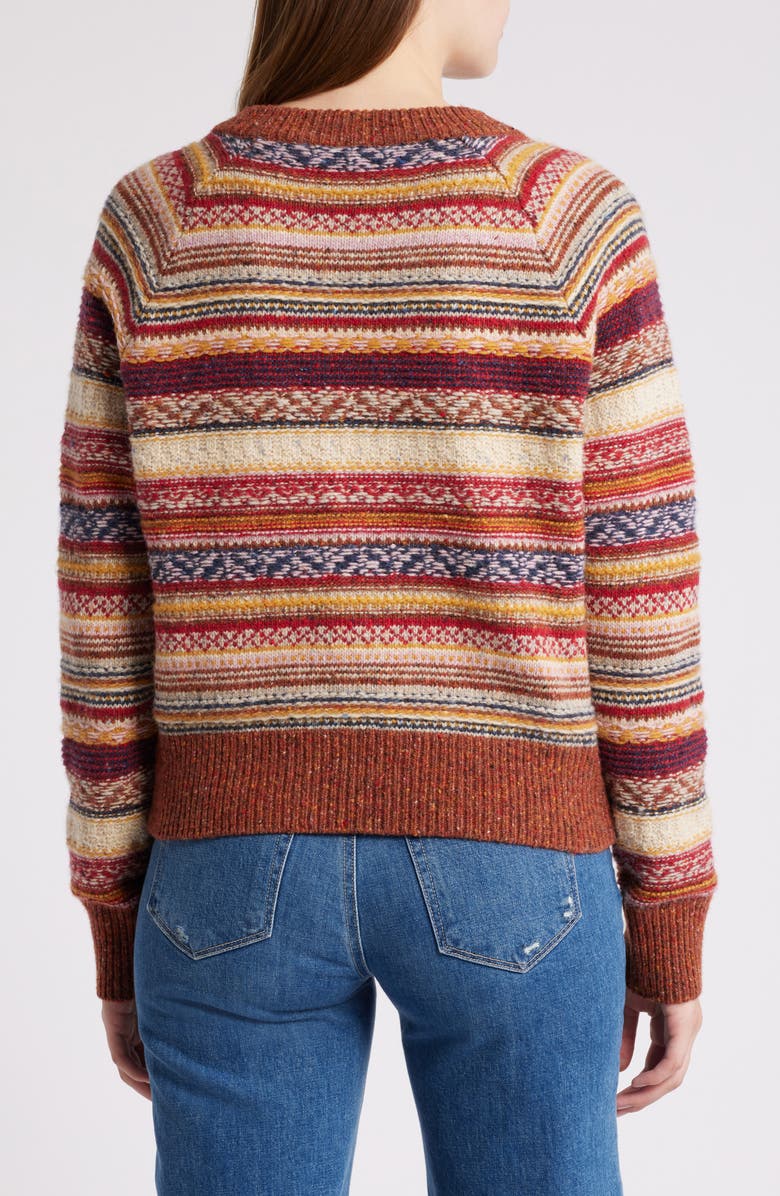Faherty Fair Isle Wool Blend Cardigan, Alternate, color, 