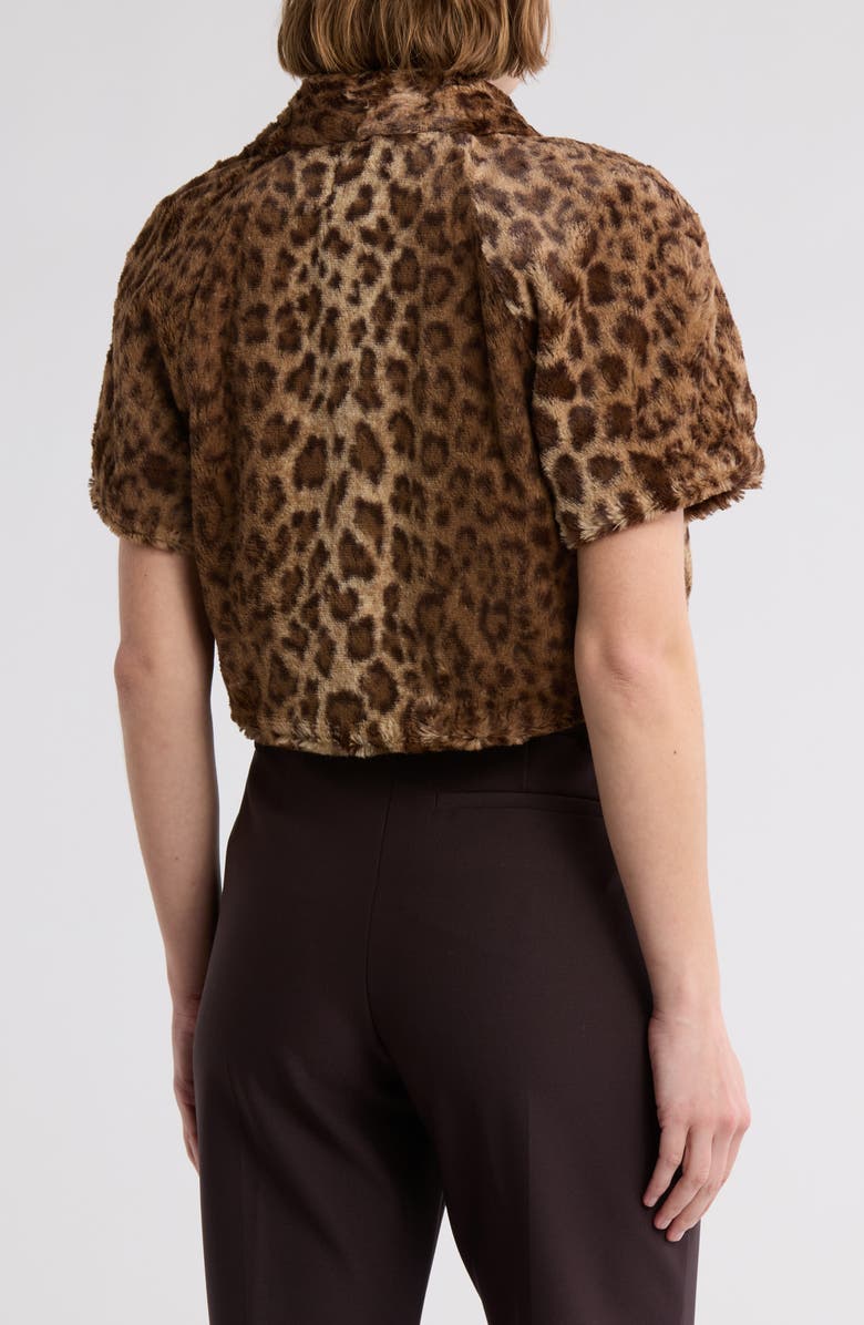 Vince Camuto Leopard Print Faux Fur Shrug, Alternate, color, 