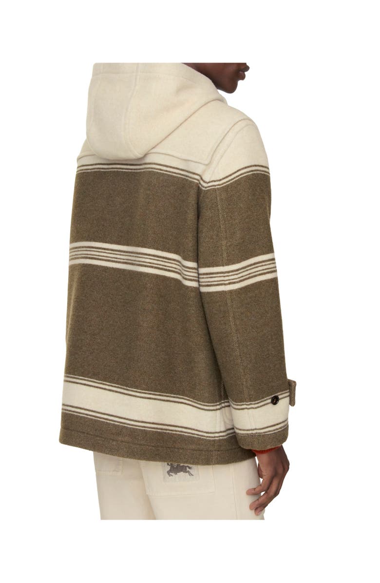 Burberry Short Wool Blend Harrogate Duffle Coat, Alternate, color, Scout Green