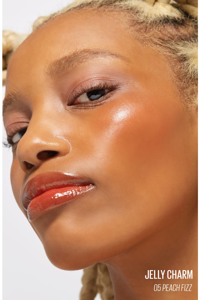 Jelly Charm Lip & Blush Stain with Glazed Key Chain, Alternate, color, PEACH FIZZ