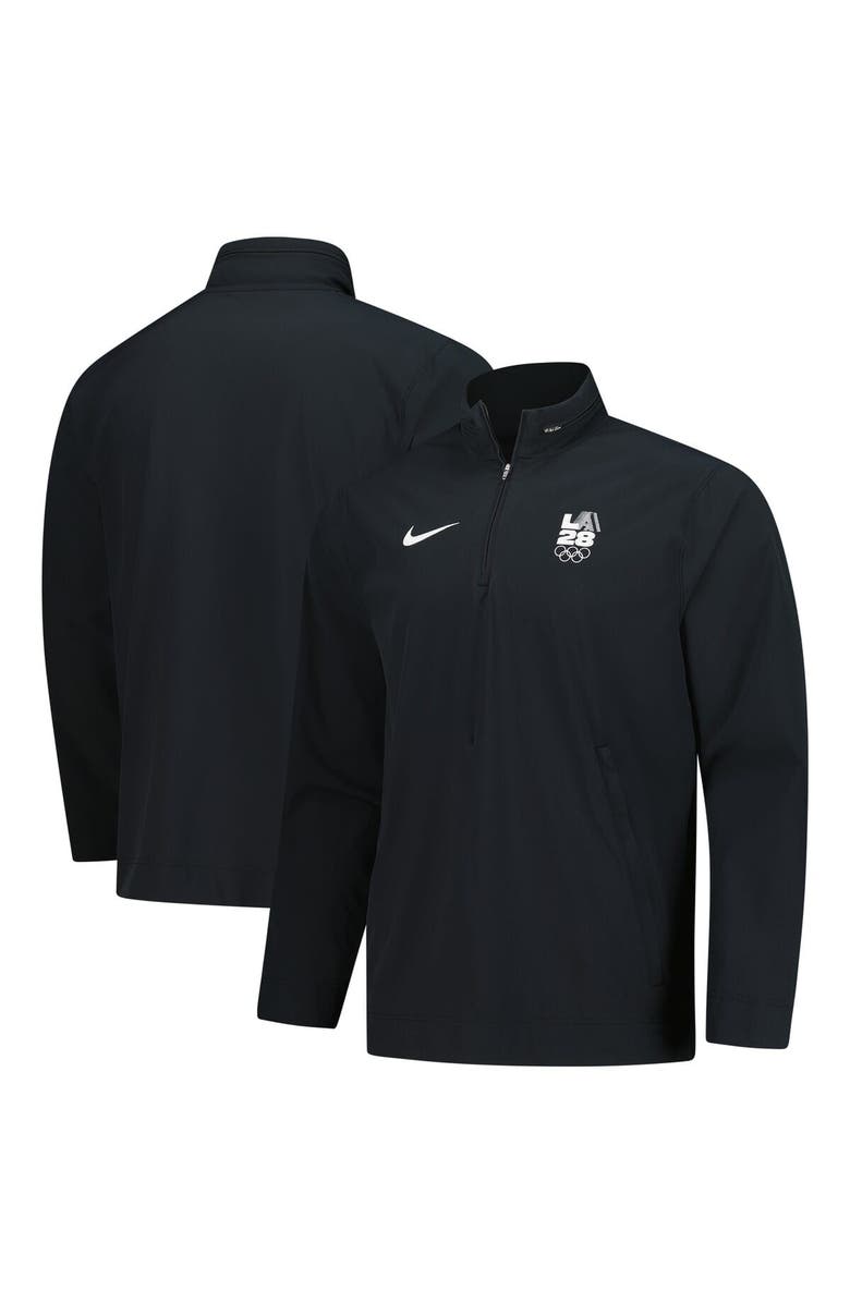 Nike Men's Nike  Black LA28 Summer Olympics Lightweight Quarter-Zip Coaches Jacket, Main, color, 