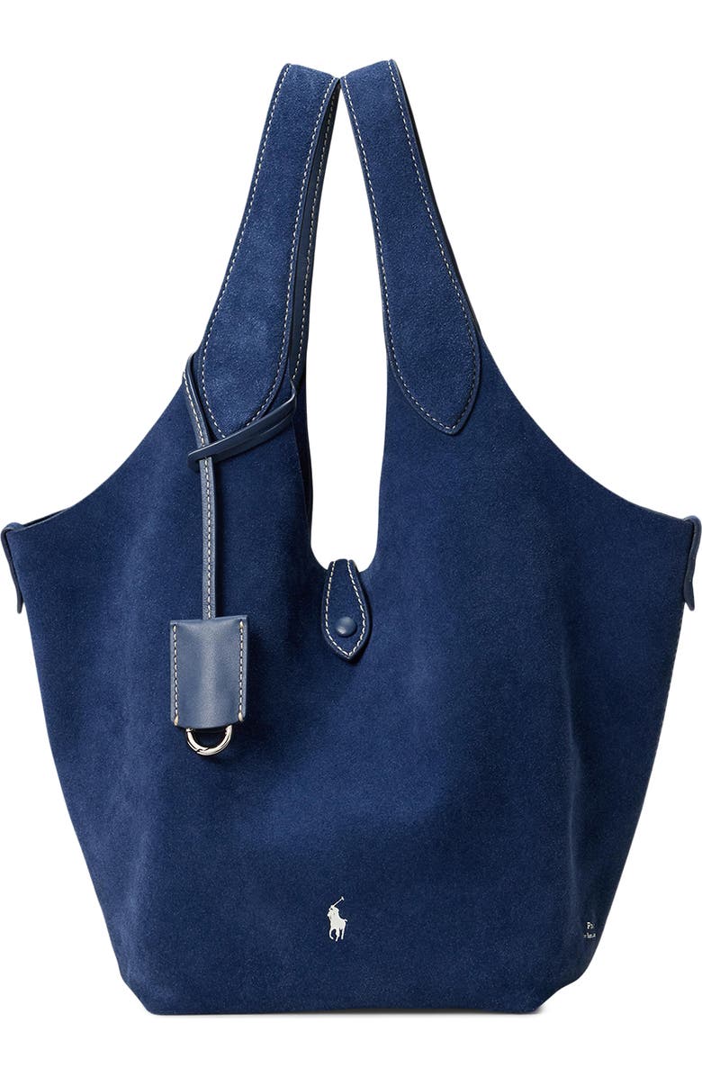 Polo Ralph Lauren Medium Polo Play Suede Tote, Main, color,