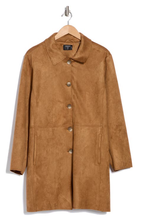 Faux Suede Coat (Plus)