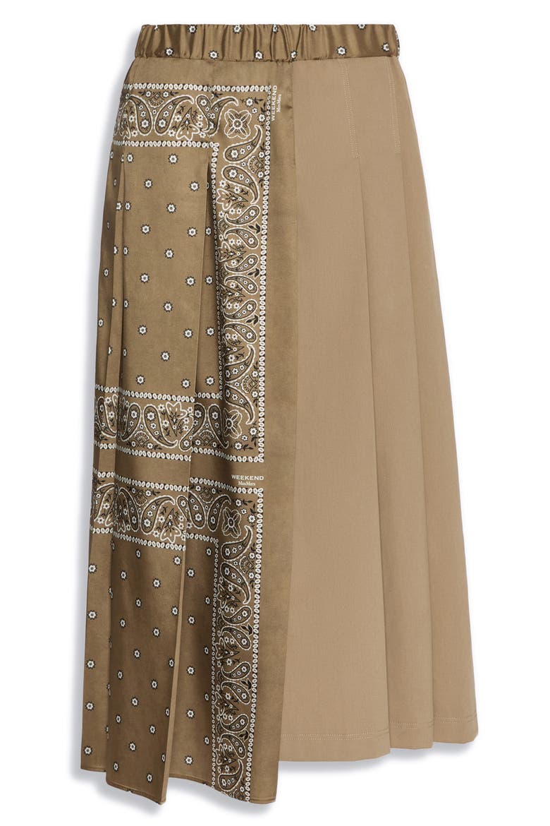 Pleated Midi Skirt, Alternate, color, TOBACCO