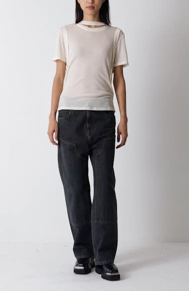 希少 BEEDEN L EYELET SEMI LOOSE DENIM Eckhaus Latta Double Knee Baggy Jeans | Nordstrom