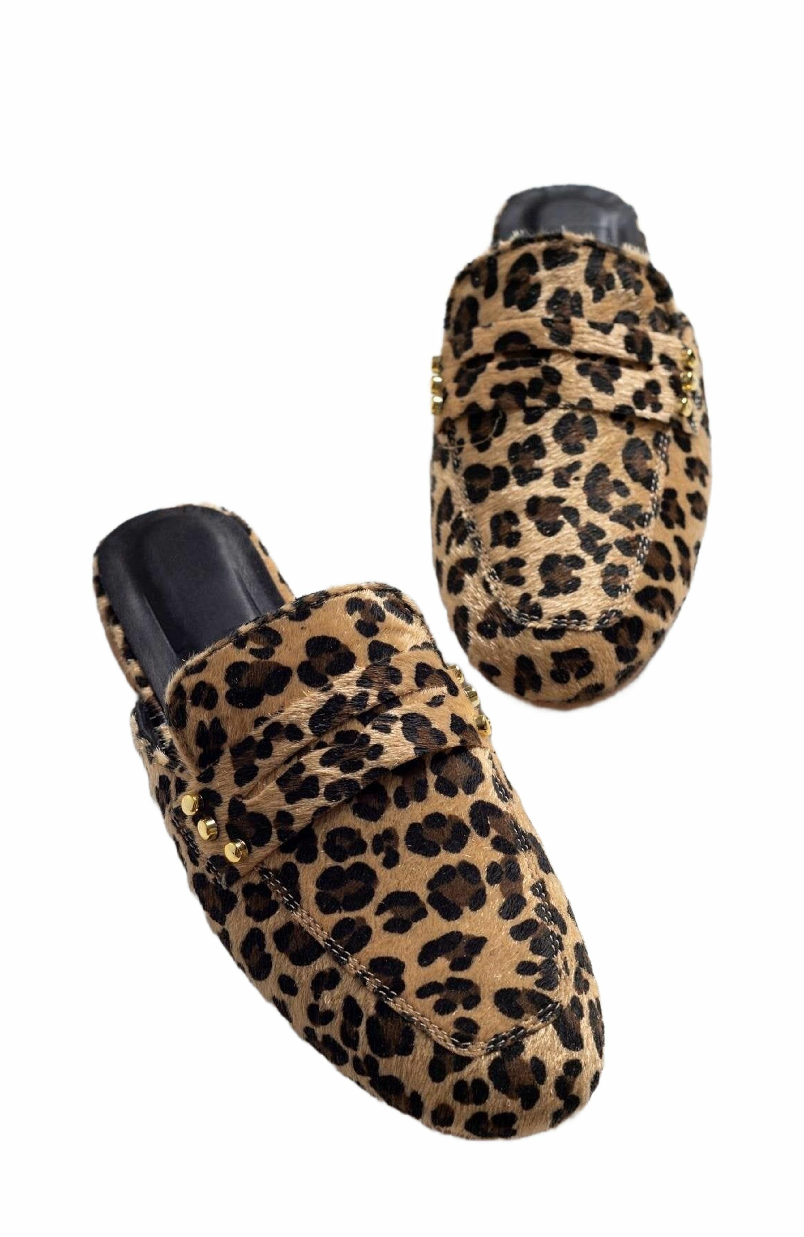 Forever & Always Shoes Eleonora Leopard Print Leather Clogs, Alternate, color, 