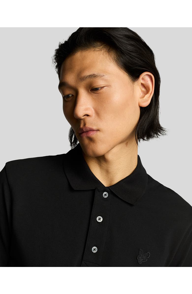 Lyle & Scott Tonal Eagle Polo Shirt, Alternate, color, Jet Black