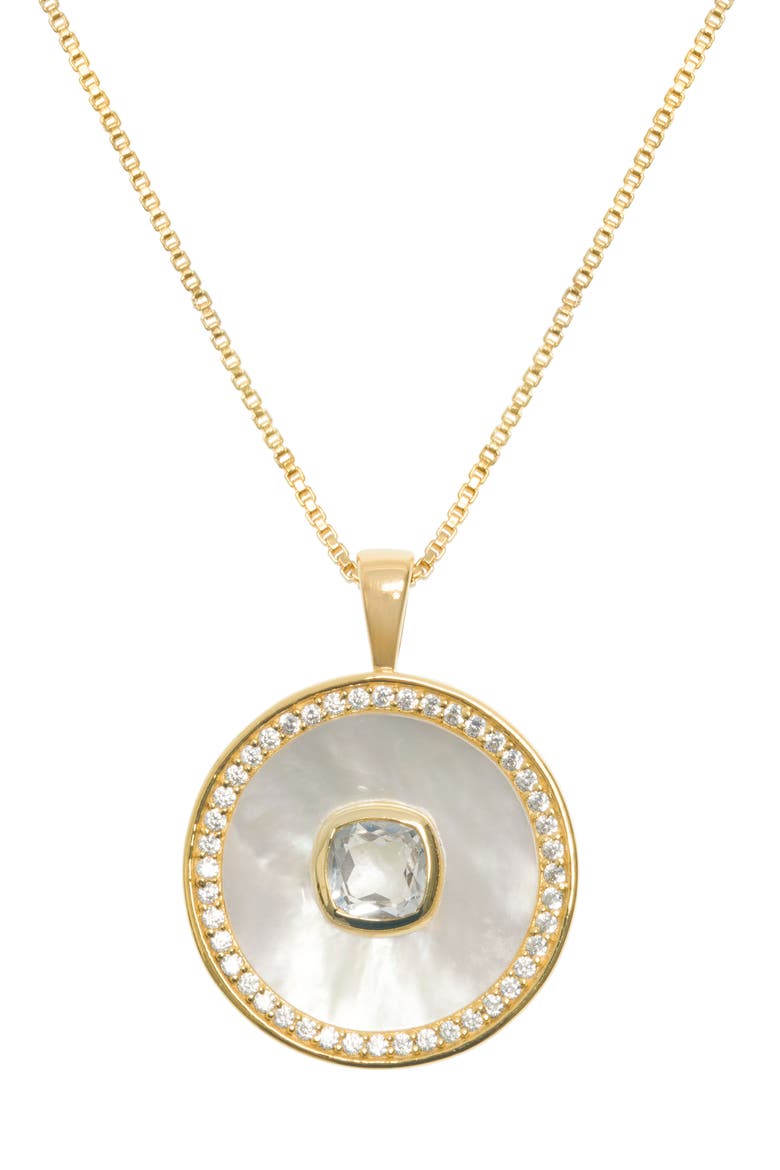 White Topaz Mother of Pearl Necklace, Main, color, White Topaz