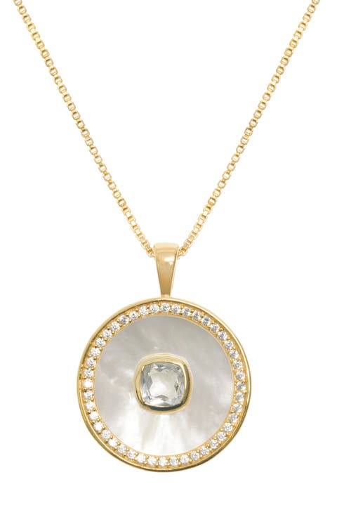 White Topaz Mother of Pearl Necklace
