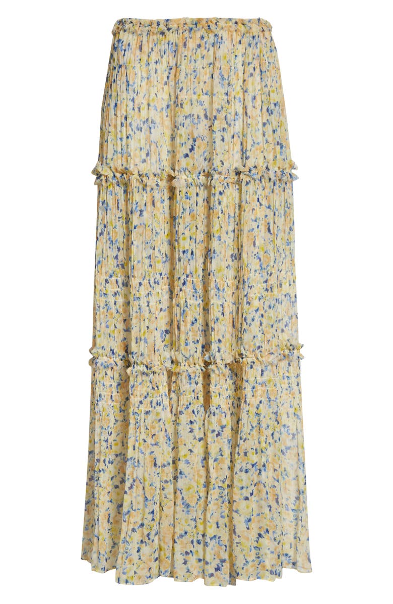 Ulla Johnson Virginie Floral Silk Maxi Skirt, Alternate, color, Daffodil