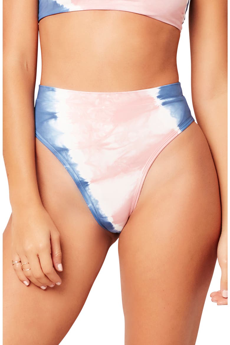 L Space French Cut High Waist Bikini Bottoms, Main, color, AMERICANA