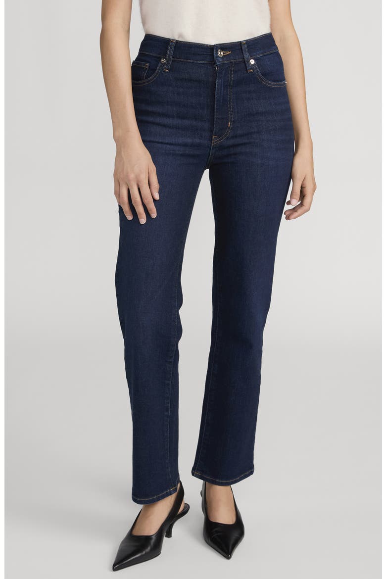 Pixie Le Sleek Straight High Waist Ankle Straight Leg Jeans, Main, color, FAIRWAY