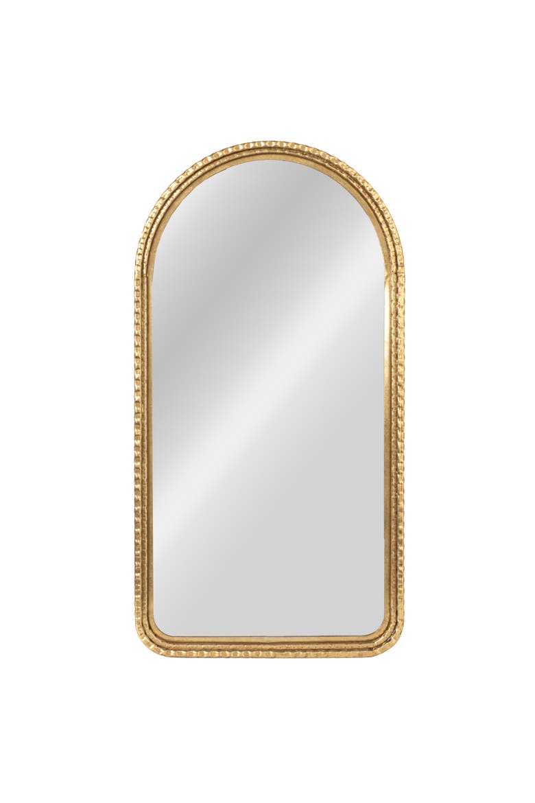 Decorative Arched Metal Wall Mirror, Gold, Alternate, color, Gold