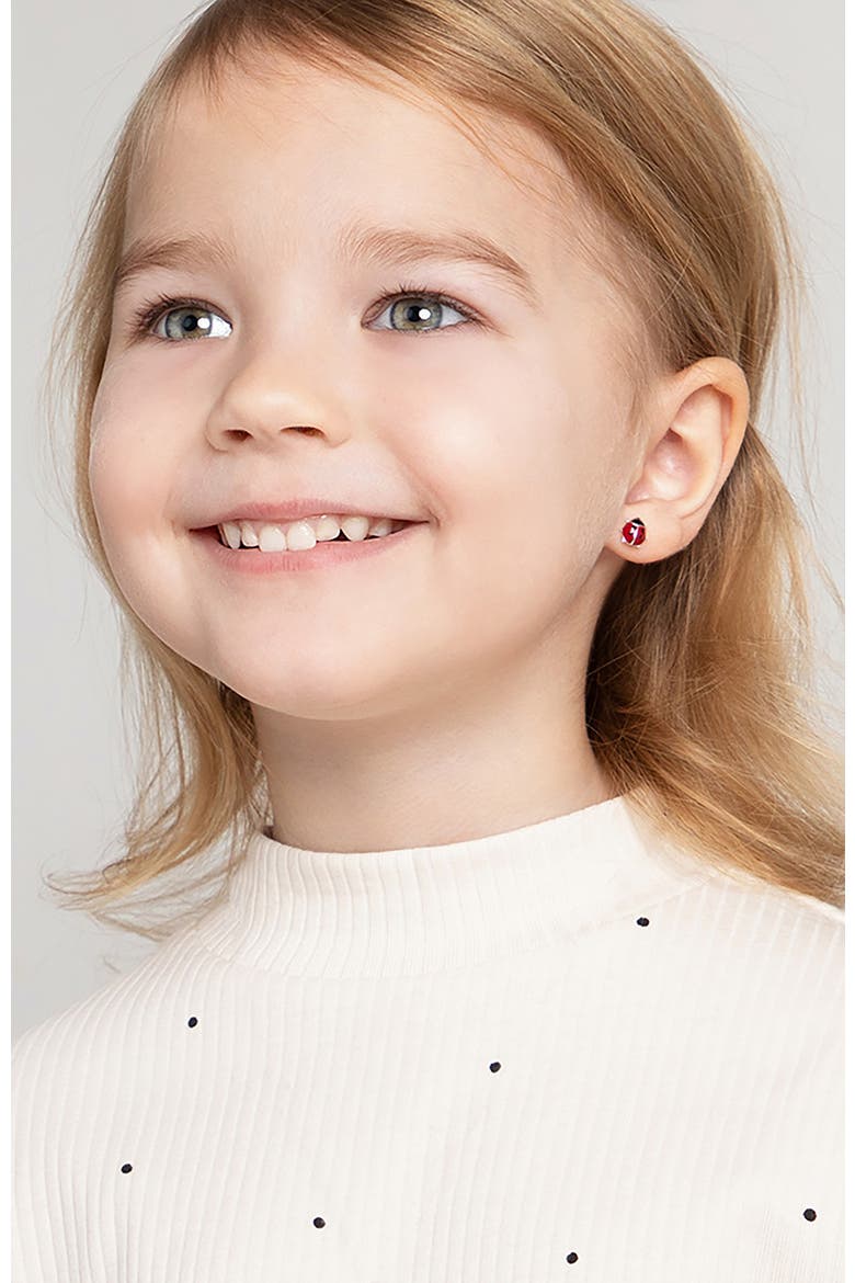 Adorable Enamel Ladybug Earrings, Alternate, color, Red