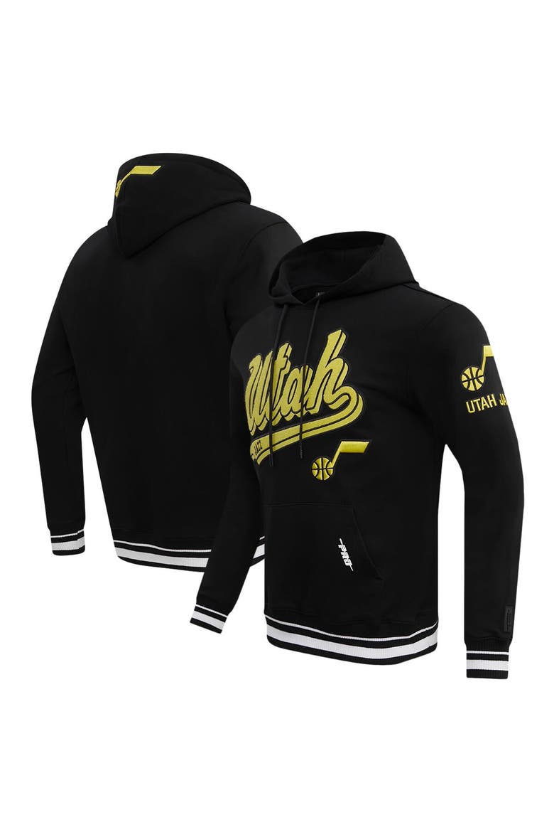 Men's Pro Standard Black Utah Jazz Script Tail Pullover Hoodie, Main, color, Black